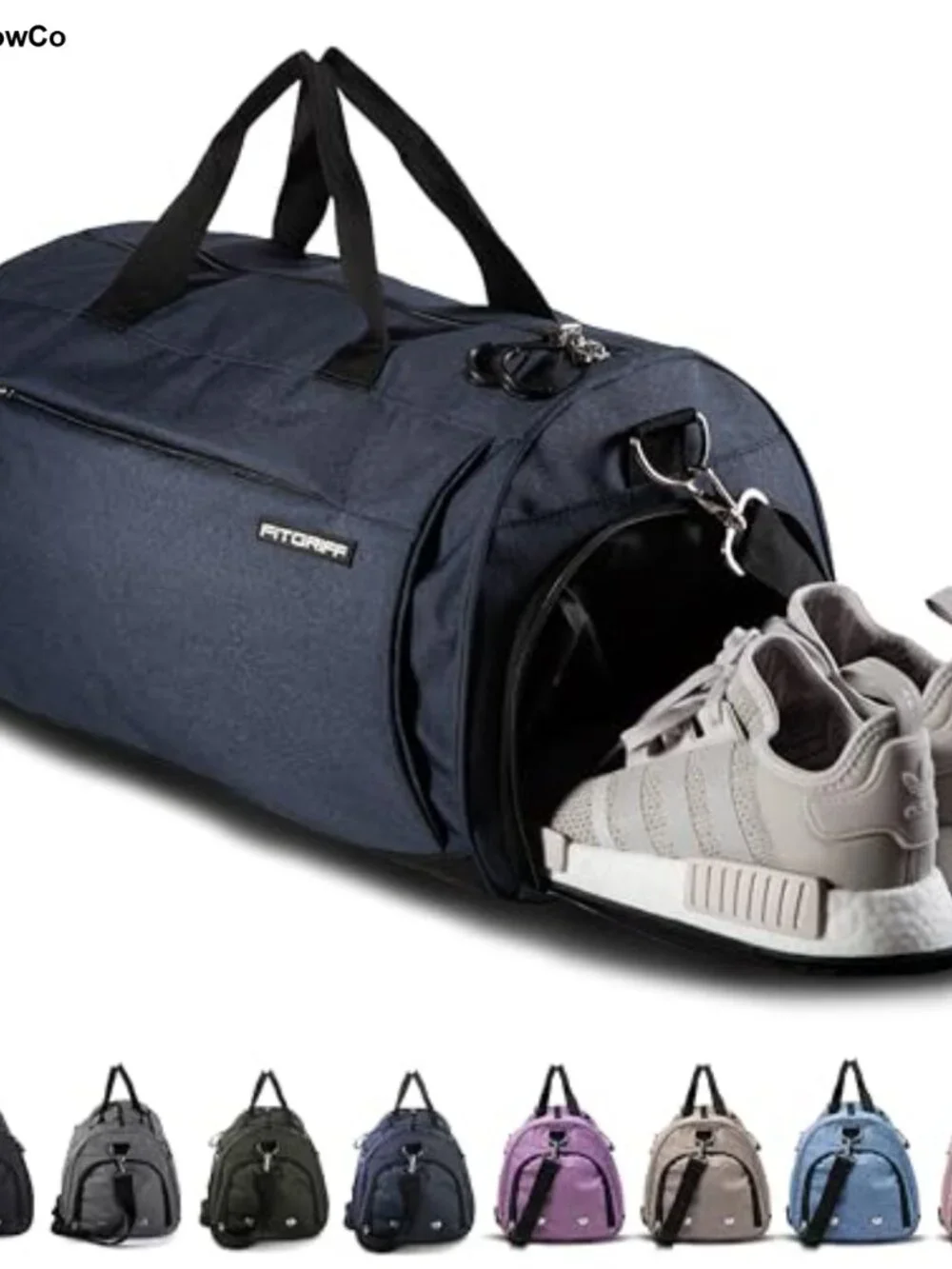 Gym Duffle Bag with Shoe & Wet Compartment, Waterproof Travel Sports Fitness